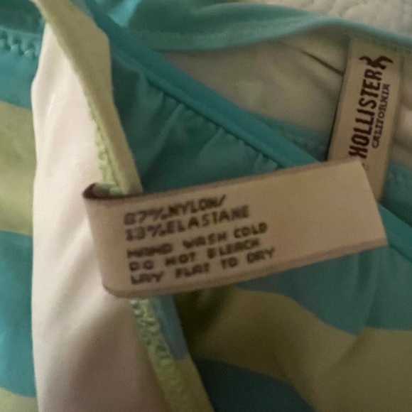 Hollister Pale Blue and Yellow Striped Bikini Set, size Large - Picture 7 of 8